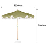 Bolero Sicily Round Parasol 2.5m Diameter Green Mix