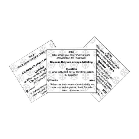 JE979 Swantex Kraft Jolly Holly Christmas Cracker 10" - Content 1 (Pack 50)