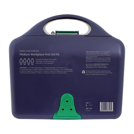 JF023 Reliance Medical Workplace BS8599-1 First Aid Kit with Aura3 Box Medium