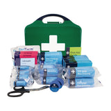 JF027 Masterchef Catering BS8599-1 First Aid Kit - Medium - Aura3 Box - Medium - Green