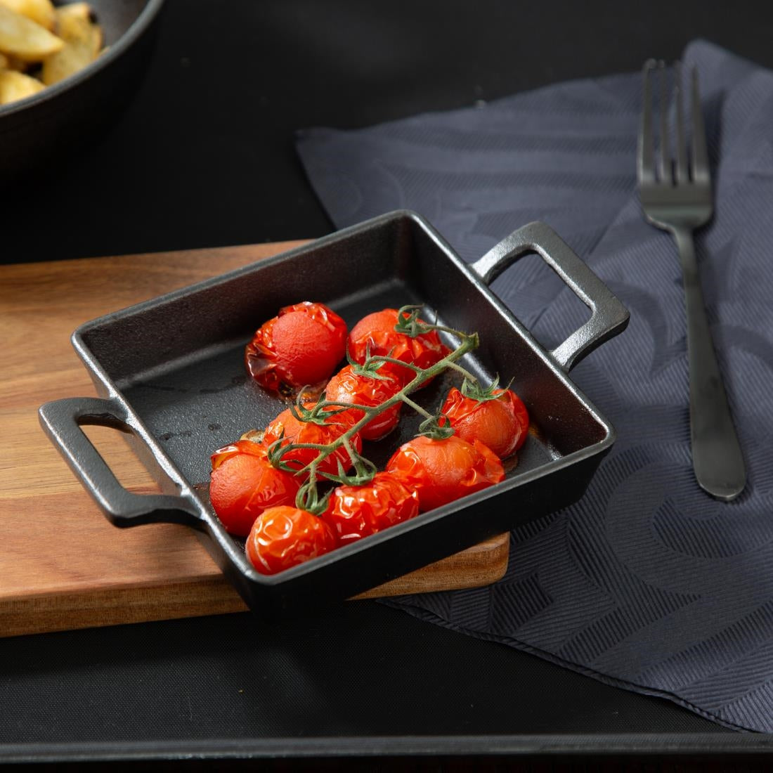 Olympia Cast Iron Square Eared Dish 130x130mm