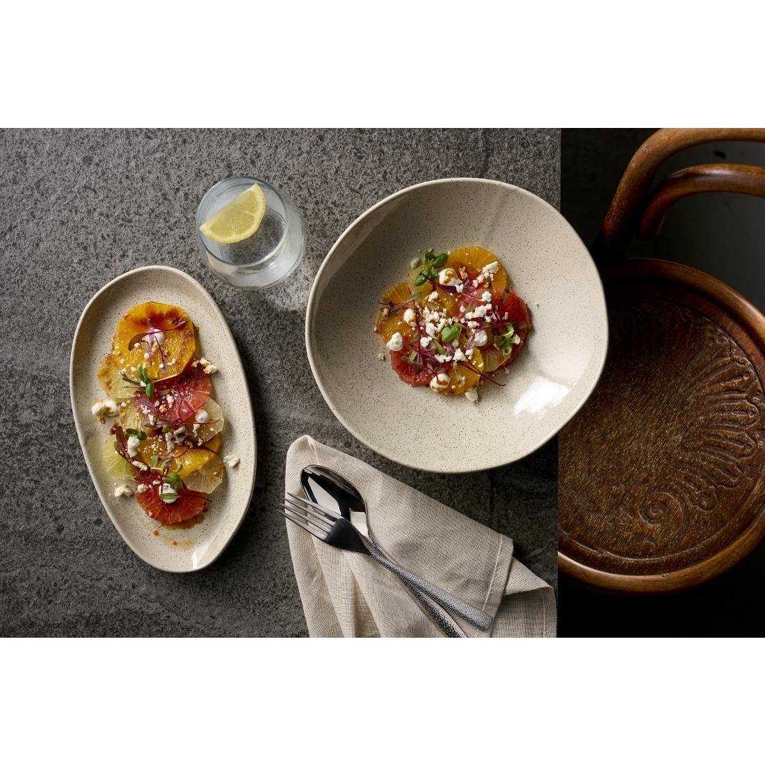 JF663 Churchill Nutmeg Cream Natural Organic Platter - 260x150mm (Pack 6) (Direct)