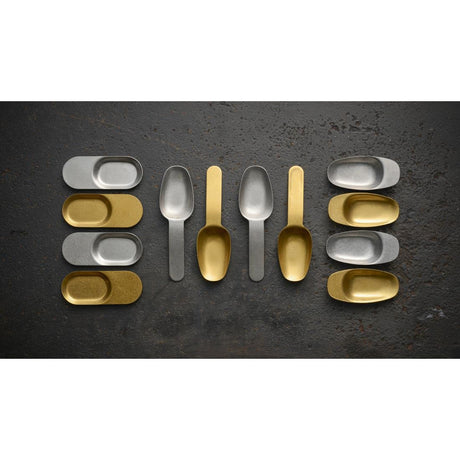 JF702 Churchill Vintage Gold Short Handled Tasting Spoon - 75mm (Pack 12) (Direct)