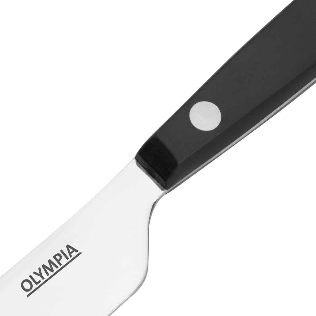 Olympia Taverna Table Knives with Black Handles (12 Pack)