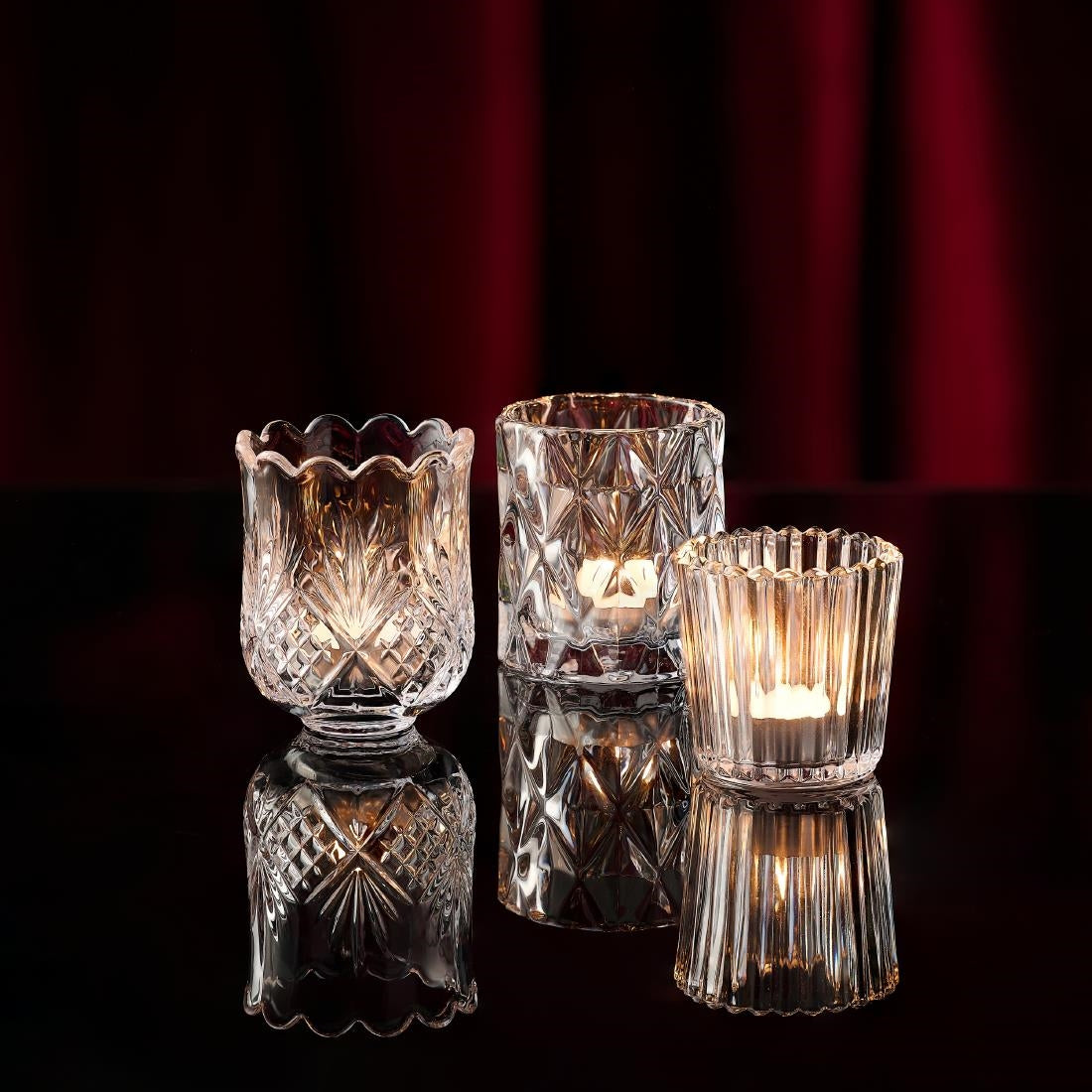 JF820 Tealight Holder Diamond - 70x75mm (Pack 6)