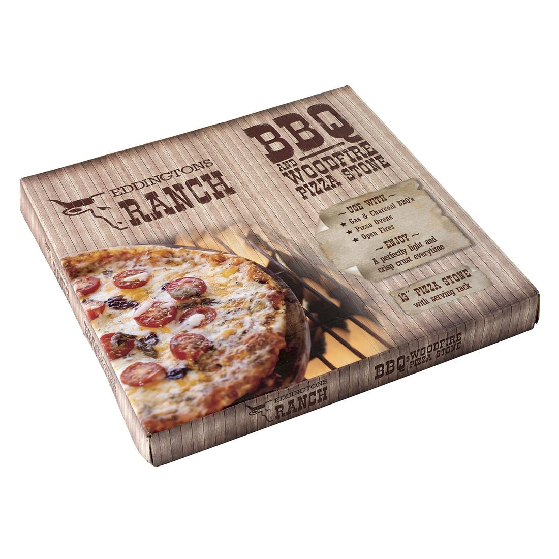 Eddingtons Round Barbecue Pizza Stone with Chrome Stand 13''