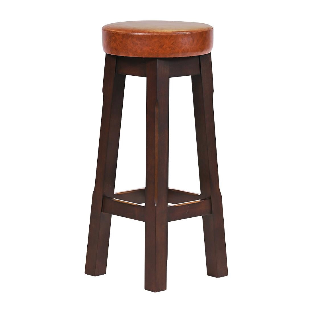 JF961 Wessex High Stool Dark Walnut with Bison Tan Seat (Pack 2) (Direct)