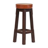 JF961 Wessex High Stool Dark Walnut with Bison Tan Seat (Pack 2) (Direct)