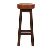 JF961 Wessex High Stool Dark Walnut with Bison Tan Seat (Pack 2) (Direct)