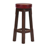 JF962 Wessex High Stool Dark Walnut with Bison Bordeaux Seat (Pack 2) (Direct)