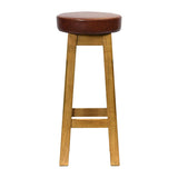 JF970 Wessex High Stool Weathered Oak with Bison Espresso Seat (Pack 2) (Direct)
