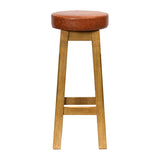 JF971 Wessex High Stool Weathered Oak with Bison Tan Seat (Pack 2) (Direct)