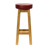 JF972 Wessex High Stool Weathered Oak with Bison Bordeaux Seat (Pack 2) (Direct) - JD Catering Equipments Ltd