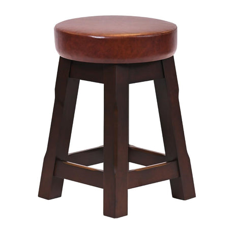 JF975 Wessex Low Stool Dark Walnut with Bison Espresso Seat (Pack 2) (Direct)