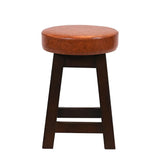 JF976 Wessex Low Stool Dark Walnut with Bison Tan Seat (Pack 2) (Direct) - JD Catering Equipments Ltd