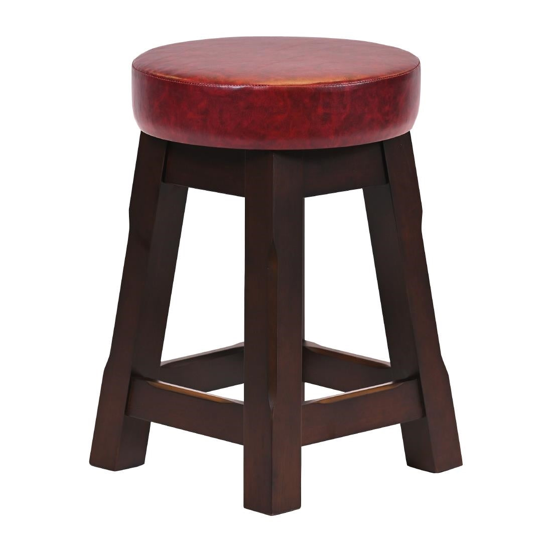 JF977 Wessex Low Stool Dark Walnut with Bison Bordeaux Seat (Pack 2) (Direct)