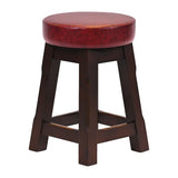 JF977 Wessex Low Stool Dark Walnut with Bison Bordeaux Seat (Pack 2) (Direct)