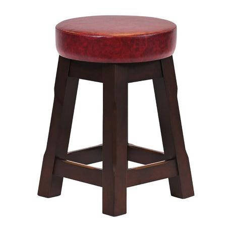 JF977 Wessex Low Stool Dark Walnut with Bison Bordeaux Seat (Pack 2) (Direct)