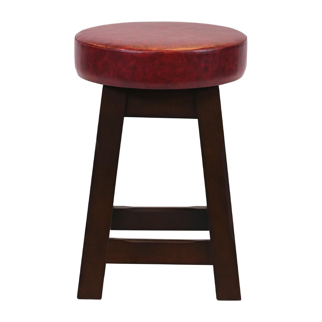 JF977 Wessex Low Stool Dark Walnut with Bison Bordeaux Seat (Pack 2) (Direct)