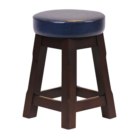 JF979 Wessex Low Stool Dark Walnut with Bison Midnight Seat (Pack 2) (Direct)