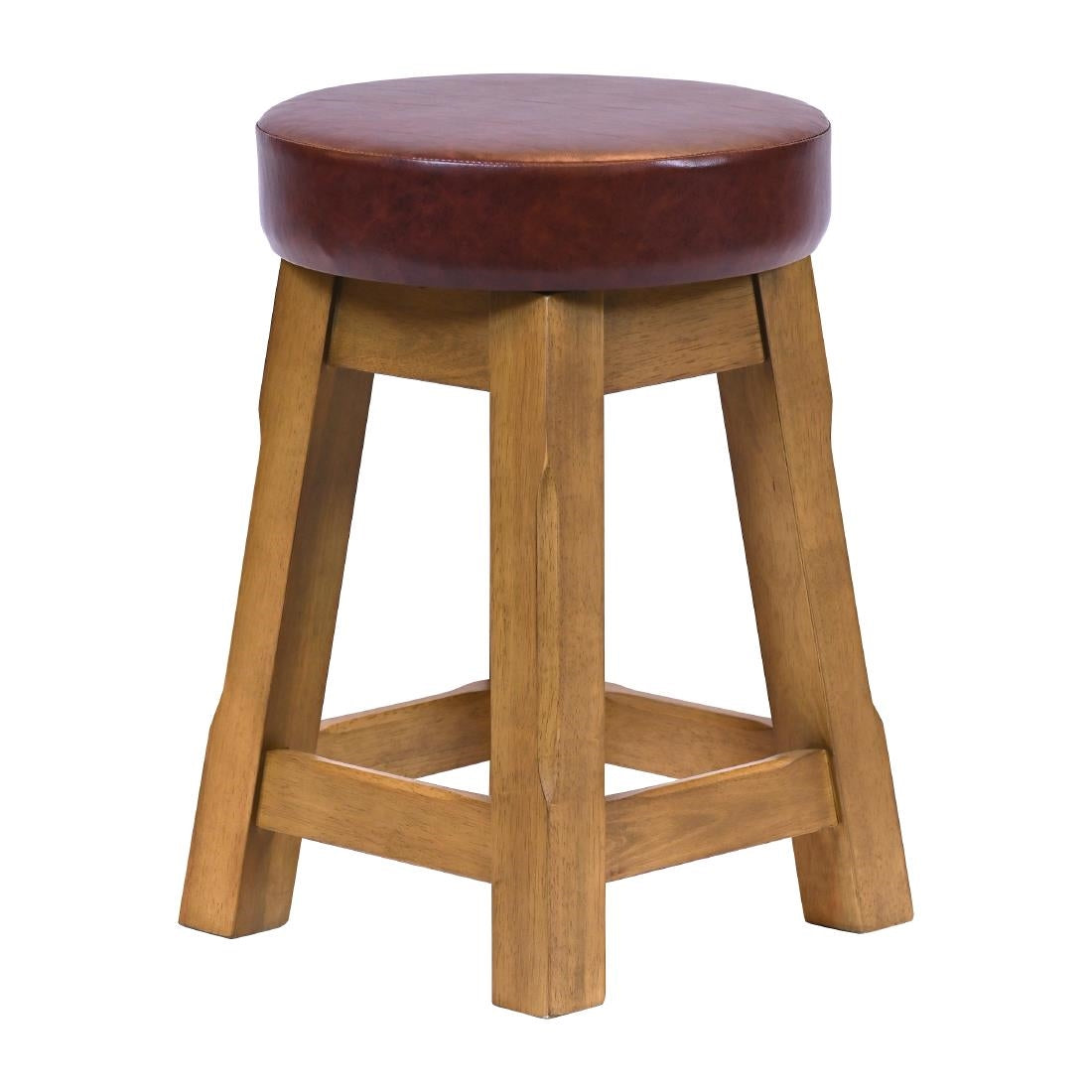 JF985 Wessex Low Stool Weathered Oak with Bison Espresso Seat (Pack 2) (Direct)