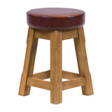 JF985 Wessex Low Stool Weathered Oak with Bison Espresso Seat (Pack 2) (Direct)