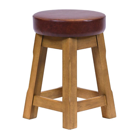 JF985 Wessex Low Stool Weathered Oak with Bison Espresso Seat (Pack 2) (Direct)