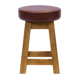 JF985 Wessex Low Stool Weathered Oak with Bison Espresso Seat (Pack 2) (Direct)