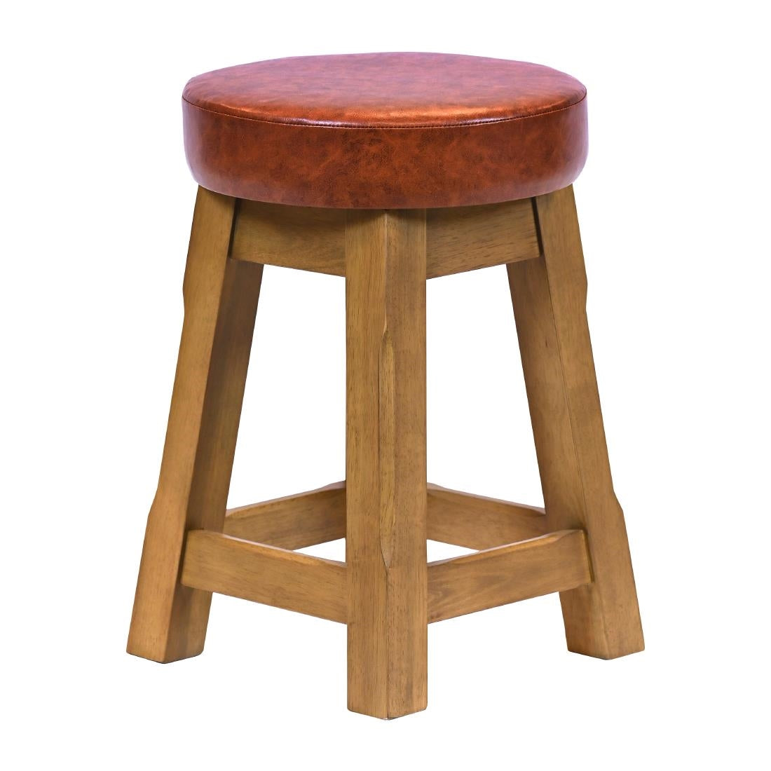 JF986 Wessex Low Stool Weathered Oak with Bison Tan Seat (Pack 2) (Direct)