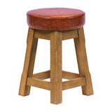 JF986 Wessex Low Stool Weathered Oak with Bison Tan Seat (Pack 2) (Direct)