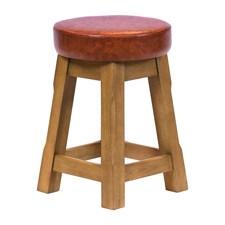 JF986 Wessex Low Stool Weathered Oak with Bison Tan Seat (Pack 2) (Direct)