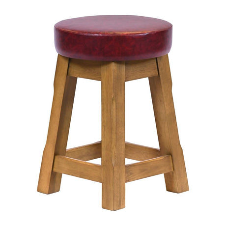 JF987 Wessex Low Stool Weathered Oak with Bison Bordeaux Seat (Pack 2) (Direct)