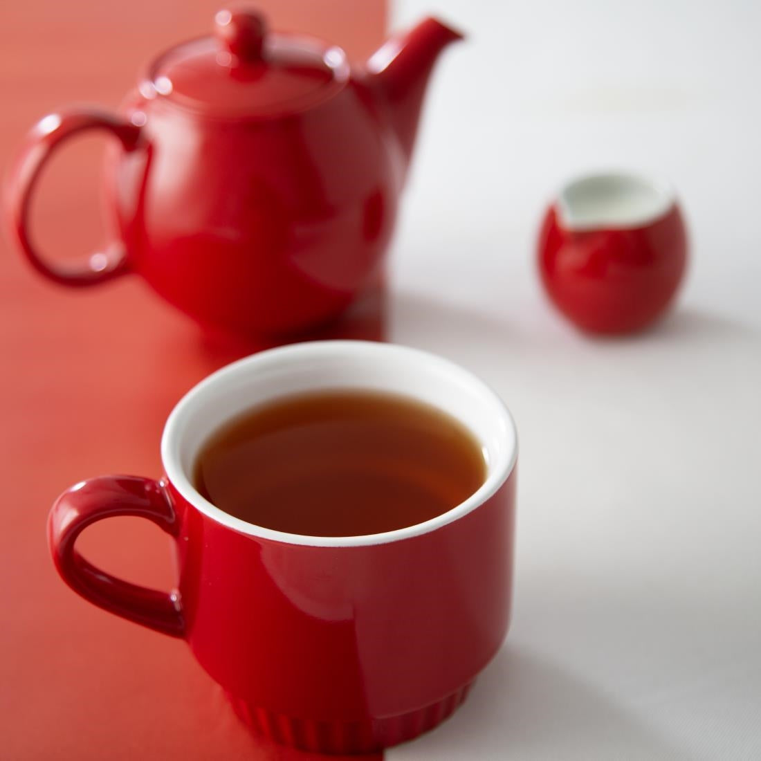 Olympia Café Stacking Mugs Red 340ml (6 Pack)