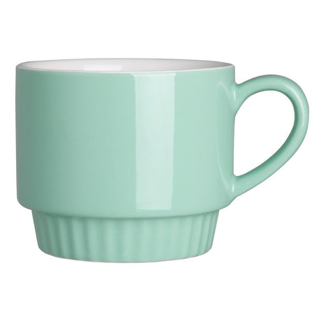 Olympia Café Stacking Mugs Aqua 340ml (6 Pack)