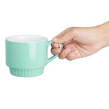 Olympia Café Stacking Mugs Aqua 340ml (6 Pack)