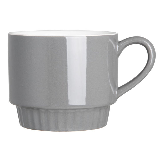 Olympia Café Stacking Mugs Charcoal 340ml (6 Pack)