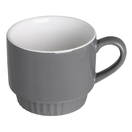 Olympia Café Stacking Mugs Charcoal 340ml (6 Pack)