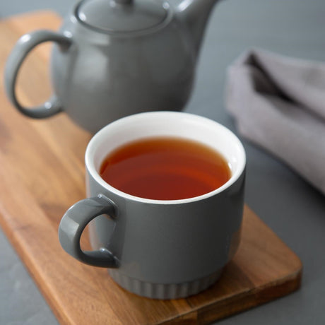 Olympia Café Stacking Mugs Charcoal 340ml (6 Pack)