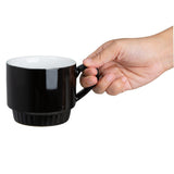 Olympia Café Stacking Mugs Black 340ml (6 Pack)