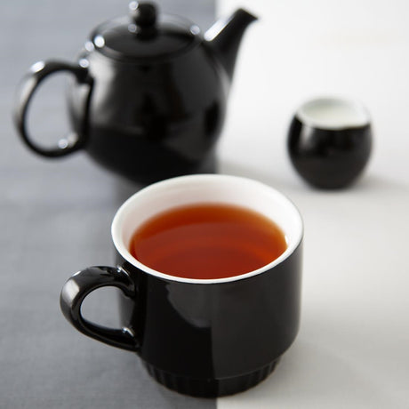 Olympia Café Stacking Mugs Black 340ml (6 Pack)