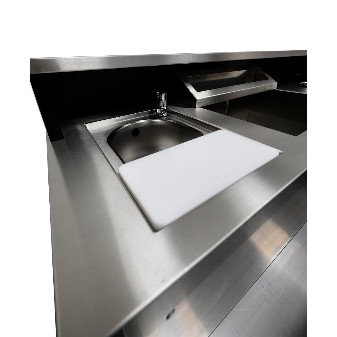 JK036 Parry Events Bar with upstand, stainless steel bar top and powder coated front/sides (Direct)