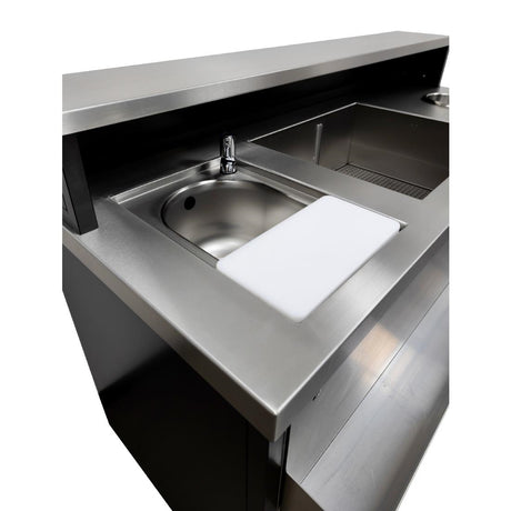 JK036 Parry Events Bar with upstand, stainless steel bar top and powder coated front/sides (Direct)