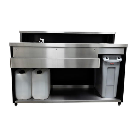 JK036 Parry Events Bar with upstand, stainless steel bar top and powder coated front/sides (Direct)