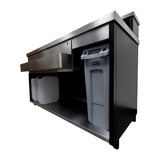 JK036 Parry Events Bar with upstand, stainless steel bar top and powder coated front/sides (Direct)