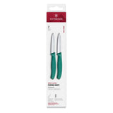 Victorinox Swiss Classic Paring Knife Straight Pointed Green 8cm ( 2 Pack)