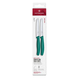 Victorinox Swiss Classic Tomato & Table Knife Wavy Green 11cm ( 2 Pack)