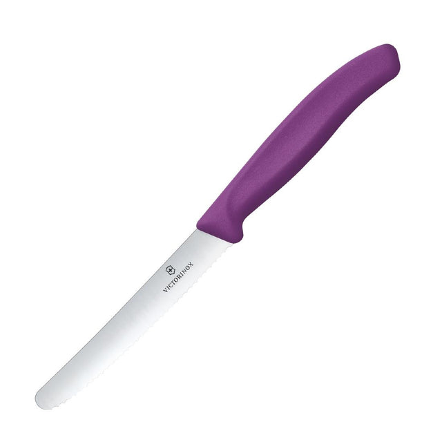 Victorinox Swiss Classic Tomato & Table Knife Wavy Purple 11cm ( 2 Pack)