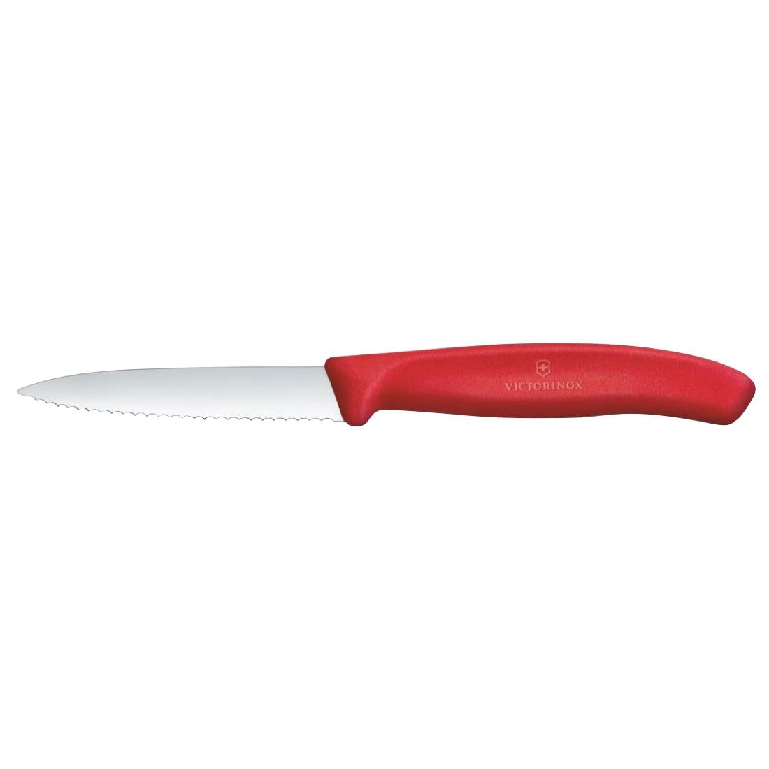 Victorinox Swiss Classic Paring Knife Wavy Pointed Tip Red 8cm