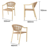 Bolero Dune PE Twist Rattan Outdoor Armchair Honey (4 Pack)