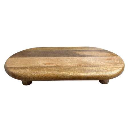 Olympia Mango Wood Rounded Rectangular Display Stand with Legs 350x220mm